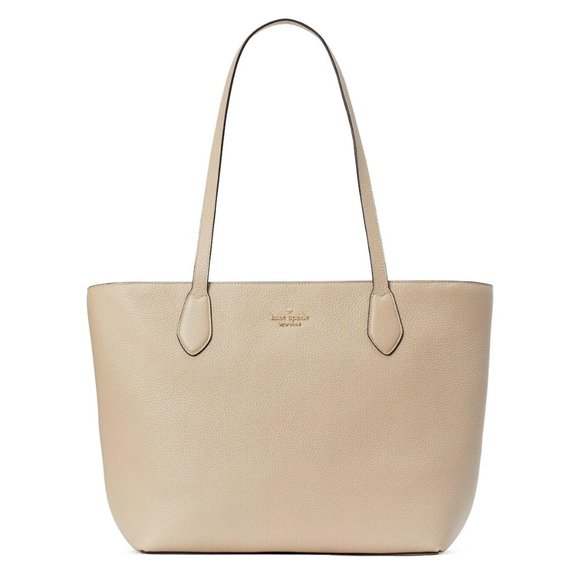 New Kate Spade Leila Tote Pebble Leather Light Sand - Picture 1 of 4